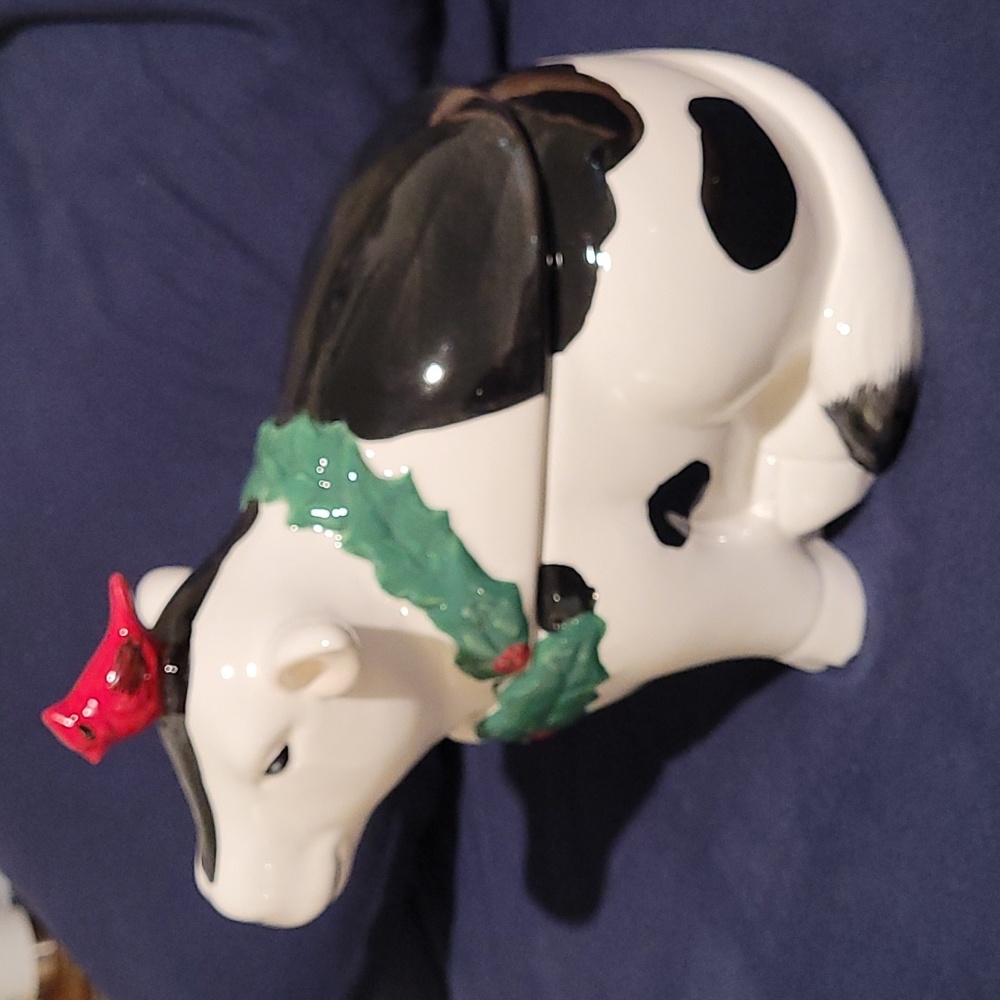 Cow Holiday Cookie Jar